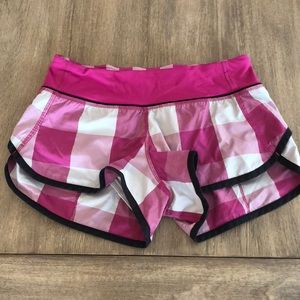Lululemon pink checkered Speed Short Size 2
